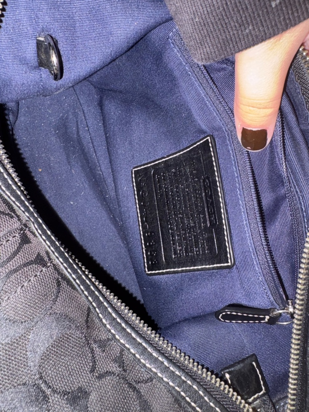 Coach Black Signature Jacquard Shoulder Bag - Picture 11 of 14
